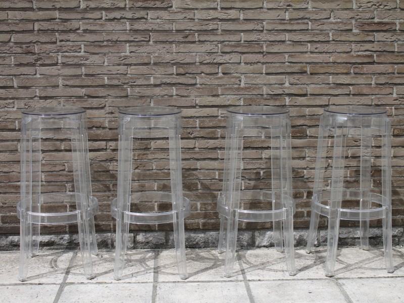 4 Kartell Charles Ghost-barkrukken (Philippe Starck) (Art. 4484)